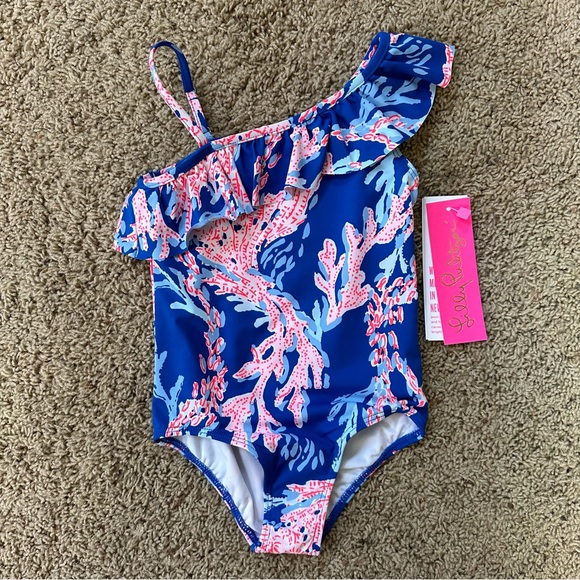 Lilly Pulitzer Girls Zita UPF 50+ Swimsuit - Swim on Over - Picture 2 of 4